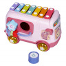 Развивающая игрушка-сортер "Автобус" розовый