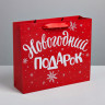 Пакет ламинированный горизонтальный «Новогодний подарок», ML 7,5 × 26,5 × 23 см