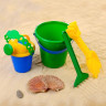 Набор для игры в песке "8 формочек, совок, лейка, грабли, ведро)" цвета МИКС